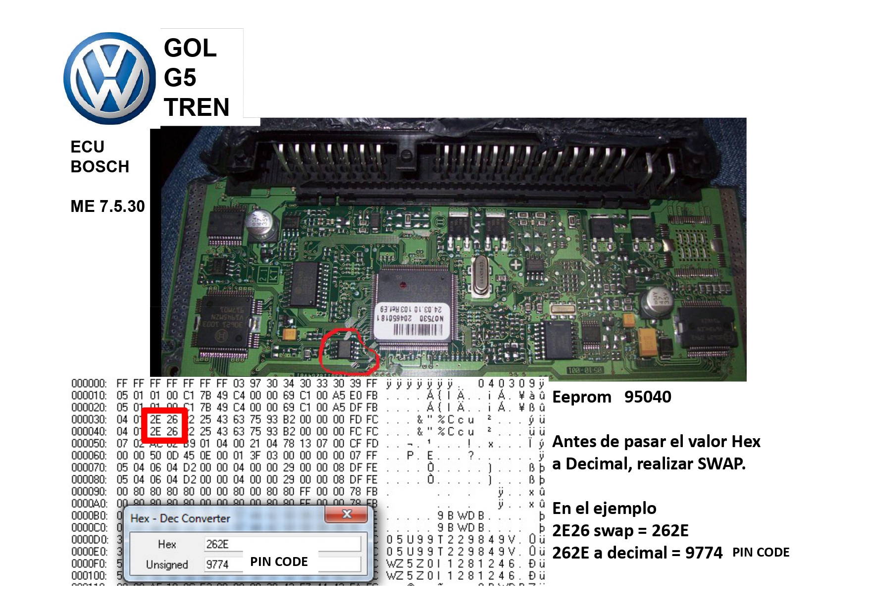 Código Pascal Script para Extracción de PIN de ECU Bosch